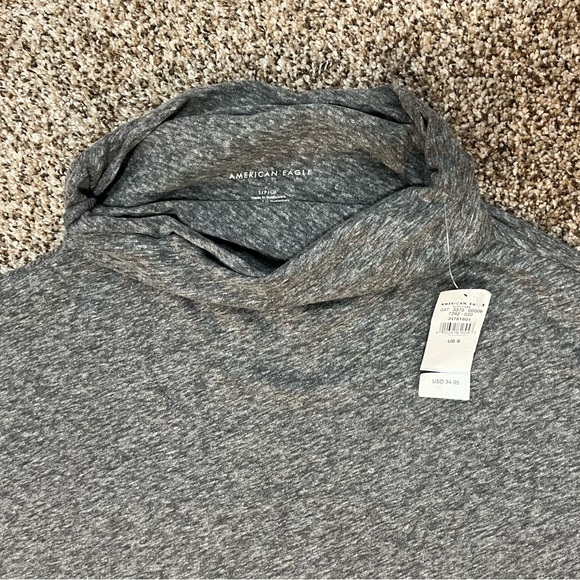 NWT American Eagle Cowl Neck Oversized Tunic Blouse Gray :: Size Small - Picture 2 of 2